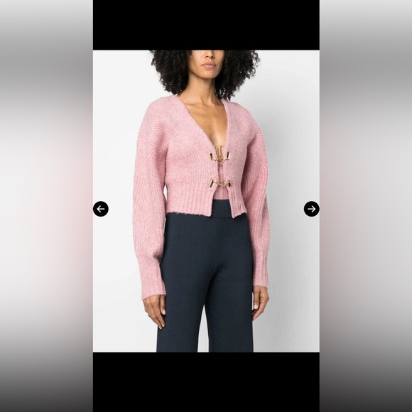 NWT Cult Gaia Casella Pink Cardigan with Gold Hardware Size Medium - Picture 2 of 9